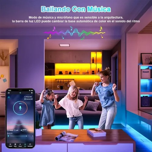 Tiras Led Rgb De 30 Metros, Luces Led Wifi, Control De La Ap