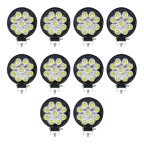 Oferta X10 Faro Led Circular 9 Led 27 Watts 12v Alta Calidad