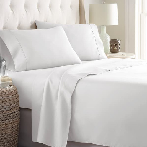 Juego De Sábanas Danjor Linens White Cal King Size, 6 Piezas