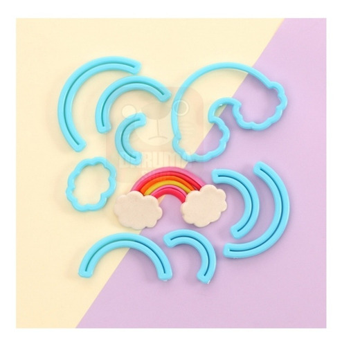 Imagen 2 de 10 de Molde Cortante Arco Iris Nube Reposteria Belgrano