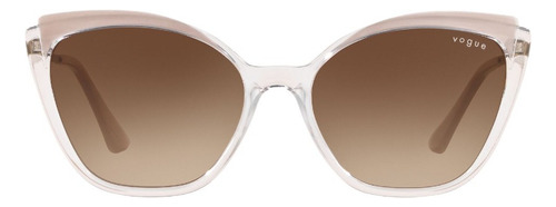 Lente De Sol Vogue 0vo5266sl Cat Eye Gradient Brown Shiny Clear+top Nude Brushed Light Gold