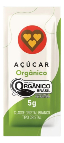 Acucar Cristal Organico Tres Coracoes Sache Atacado 400x5g