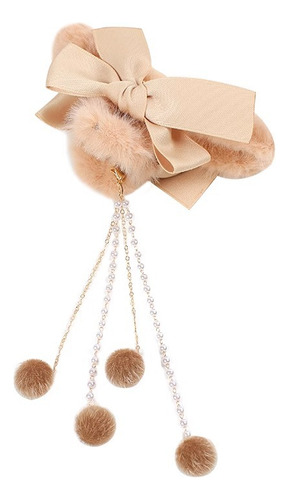 Horquilla De Pelo De Felpa Con Lazo Y Borlas Para Mujer Con