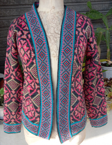 Saquito Cardigan Abierto Lana Y Mohair Hombros Caídos T. M (Usado)