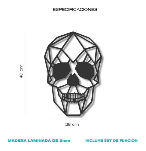 Imagen 6 de 6 de Cuadro Decorativo En Madera Calada Calavera Mural