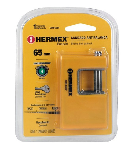 Candado Hermex Cor-65zp Con Llave 