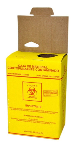 Caja De Eliminacion Material Cortopunzante Amarillo Mediana