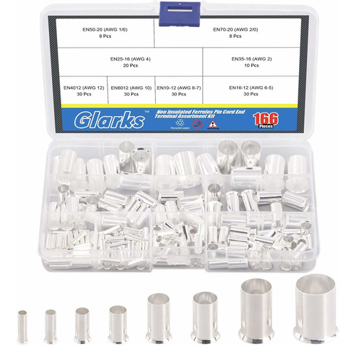 Glarks Kit De 166 Piezas De 8 Tamaos Awg 12, 10, 8, 6, 4, 2,