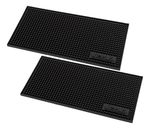 Kit Dois Tapetes Barman Mat Runner Profissional 15x30cm Weck Cor Preto