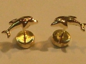 Aros Oro Para Bebe Delfines