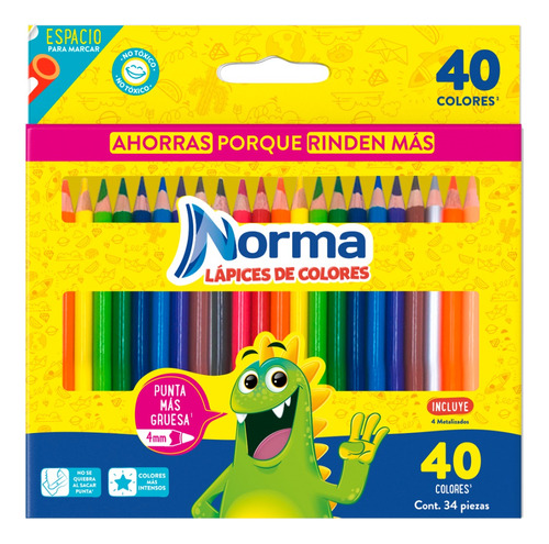 Colores Norma Largos 40 Unidades