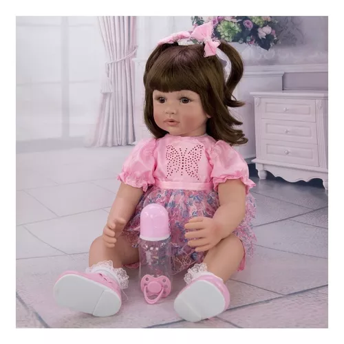 Bebe Reborn Princesa 60 Cm - Boneca Reborn Silicone