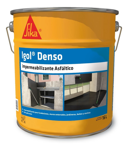 Imagen 1 de 8 de Igol Denso Impermeabilizante Asfáltico Negro 16 Lt