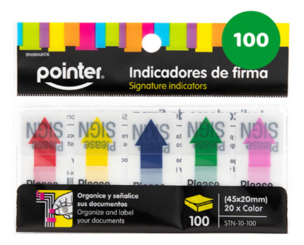 Indicadores De Firma Por 100 Und Colores Surtidos