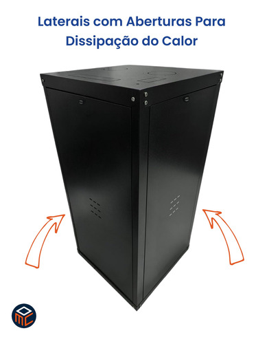Rack Piso 24u X 570 + 04 Bandejas Fixas + 16 Kit Fixação