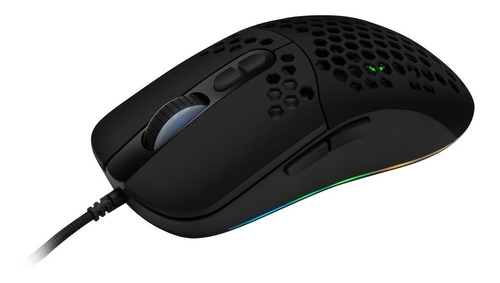 Mouse Gamer Monster Honeycomb Rgb 6 Botones 6400 Dpi Negro