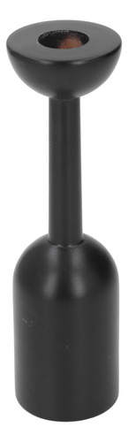 Portavelas Negro De Madera Con Forma De Columna Romana Vinta