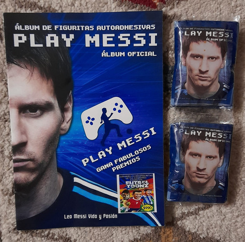 .- Pack Album Play Messi + 50 Sobres Sellados Aladino