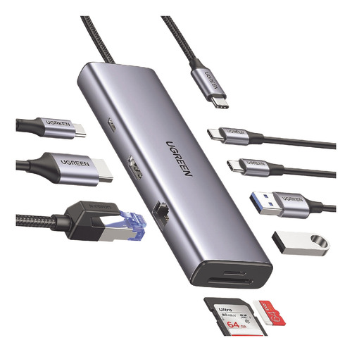 Hub Ugreen Usb-c 9 En 1 2 Usb-a 3.0 2 Usb-c Carga 100w 15375