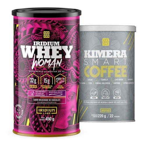 Whey Protein Woman 450g + Kimera Smart Coffee - Iridium Labs Sabor Milk Shake Chocolate