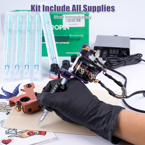 Macropin Kit Completo De Tatuaje Dos Bobinas Máquinas ...