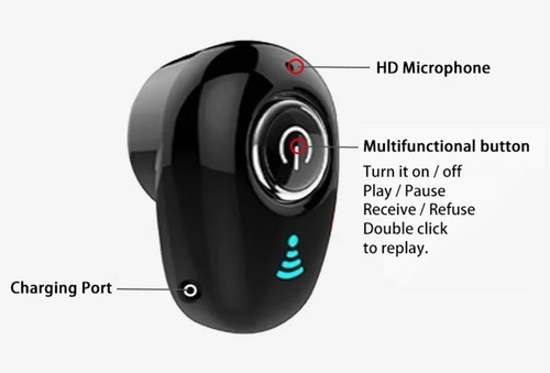 Imagen 6 de 8 de Mini Audífono Bluetooth / 1 Unidad / Milenoil