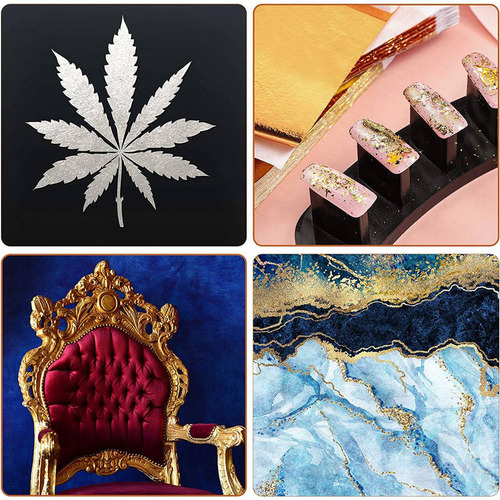 Hojas De Papel De Aluminio De Cobre, Plata Y Oro De Imitació