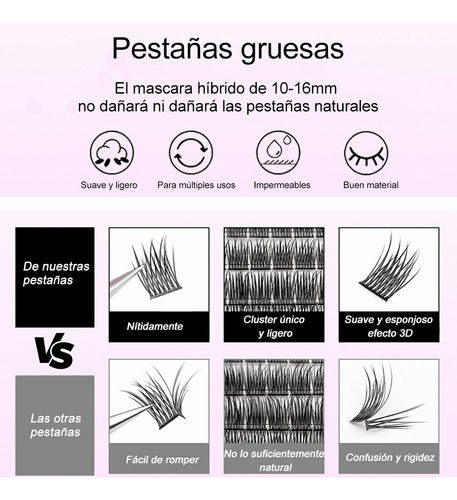 Extensiones De Pestañas 30d+40d+50d Mixto Lashes Maquillaje