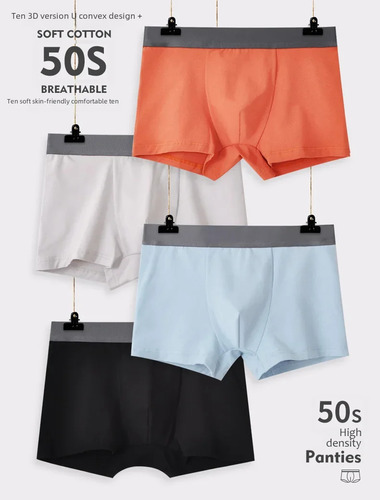 Calzoncillos Bóxer De Algodón Para Hombre, Ropa Interior Tra
