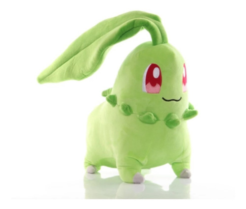 Imagen 2 de 6 de Peluche Chikorita Pokémon Original Detallado 20cm Calidad