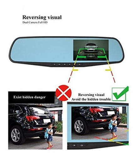 Dvr Espejo Retrovisor Grabador Video 4.3   Camara