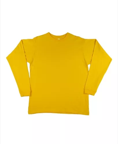 Camisetas manga larga amarillos de mujer