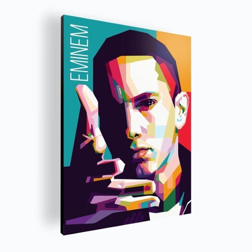 Cuadro Moderno Mural Poster Eminem 42x60 Mdf
