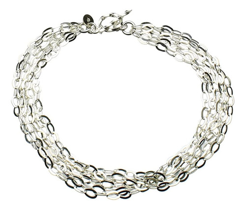 Plata De Ley Multi-strand Flat Ronda Cadena Toggle Pulsera I