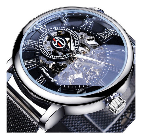Forsining Reloj Mecánico Con Correa De Malla Luminosa Para