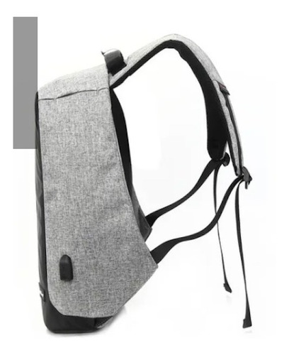 Imagen 2 de 3 de Mochila Antirrobo, Techzone, Color Gris, Tz18lbp02 Puertousb