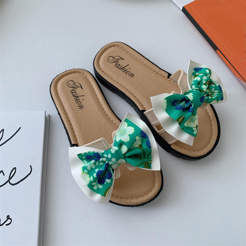 Zapato Para Niños De Verano Con Estampado De Flores Con Lazo