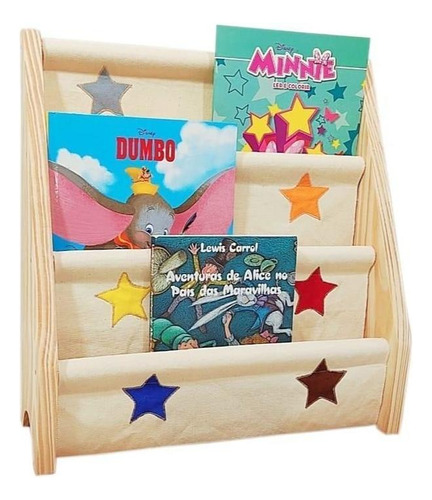 Rack Para Livros Infantil, Mini Standbook Com Estrelinhas Cor Outro