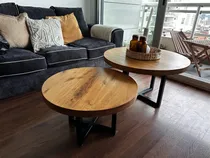 Comprar Set 2 Mesas Ratonas Living Industrial Metal Madera