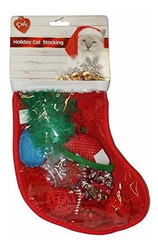 Juguete - Bright Red Pet Central Holiday Cat Stocking