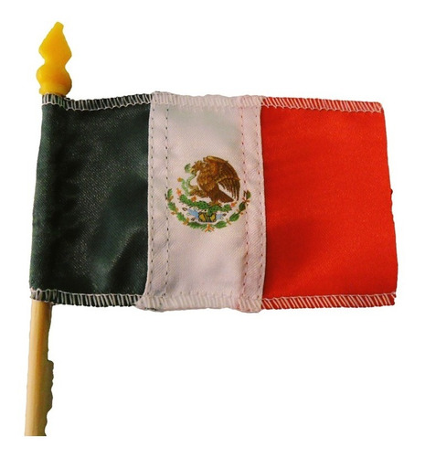 Bandera De México Chica, Razo Satinado 7x12cm Pack 25pza