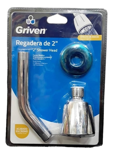 Regadera De Baño 2 Pulgadas Acero Inoxidable Marca Griven