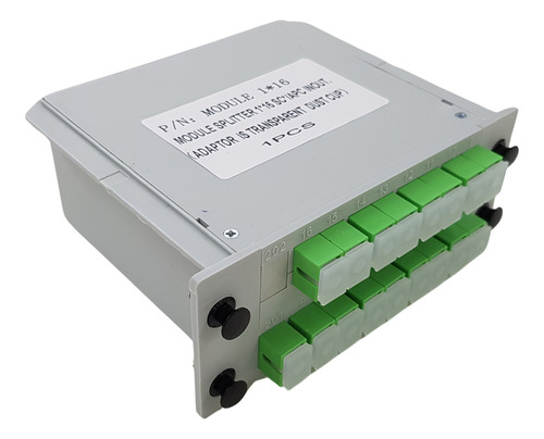 Splitter Plc Tipo Cassete 1x16 Sc Apc Monomodo Ftth 