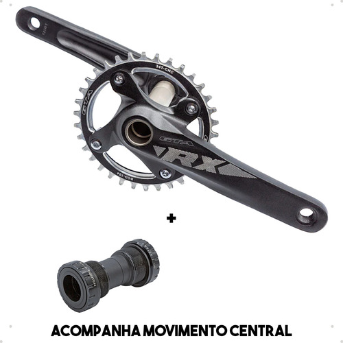 Pe De Vela Integrado Coroa Unica 34dentes 175mm C/ Movimento