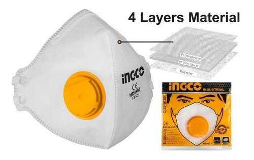 Mascarilla Protección Polvo Papel C/filtro Ingco Hdm07 -smf