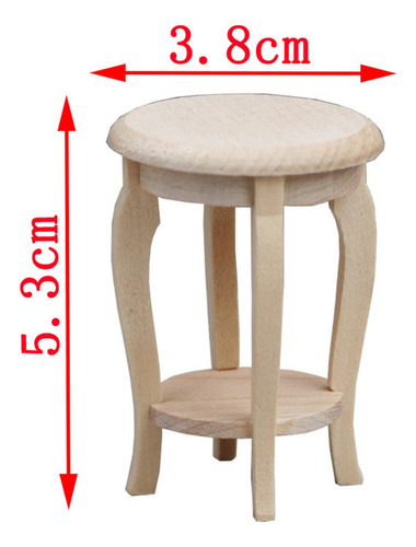 Taburete De Madera Para Casa De Muñecas A Escala 1:12, Mini