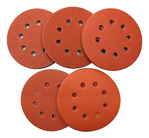 5 Inch 8 Hole Hook And Loop Sanding Discs, 50 Pcs Wet D...