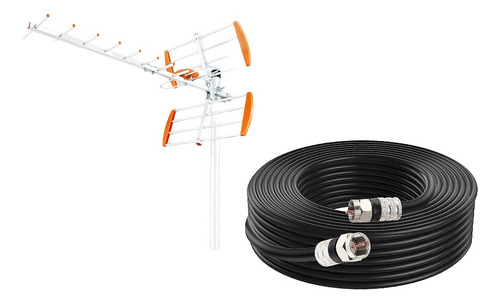 Imagen 1 de 10 de Antena Exterior Digital Para Tv Metalica Con Estabilizador