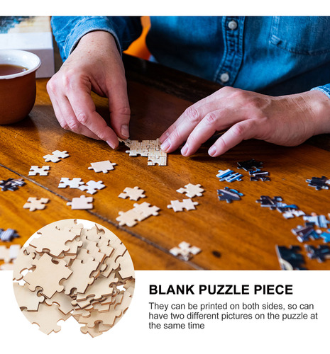 100pcs Blank Puzzle Pieces Unfinished Wood Puzzle Color Your
