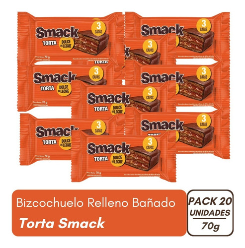 Torta Smack Doble Relleno Bañado 20 X 70 G